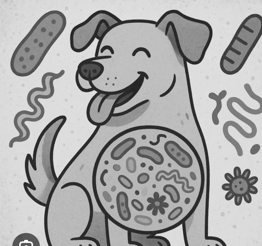 Dog with gut bacteria representing strong immunity