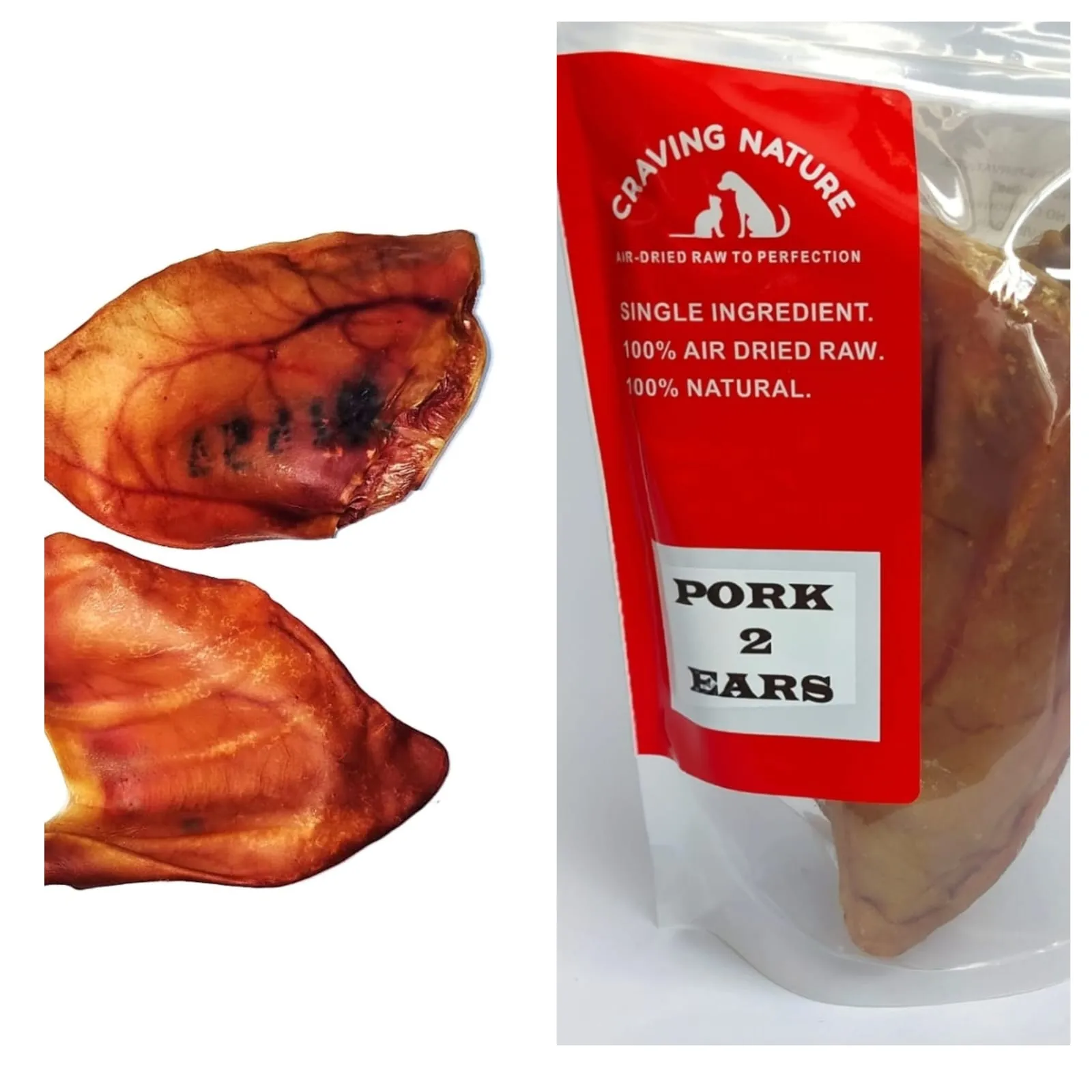 Craving Nature Pork Ears air-dried raw treat