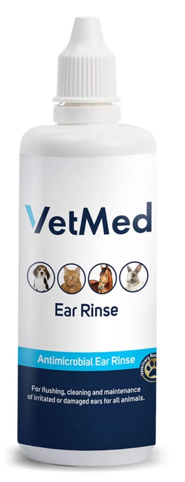 VetMedX Antimicrobial Ear Rinse - gentle cleansing solution for pet ears