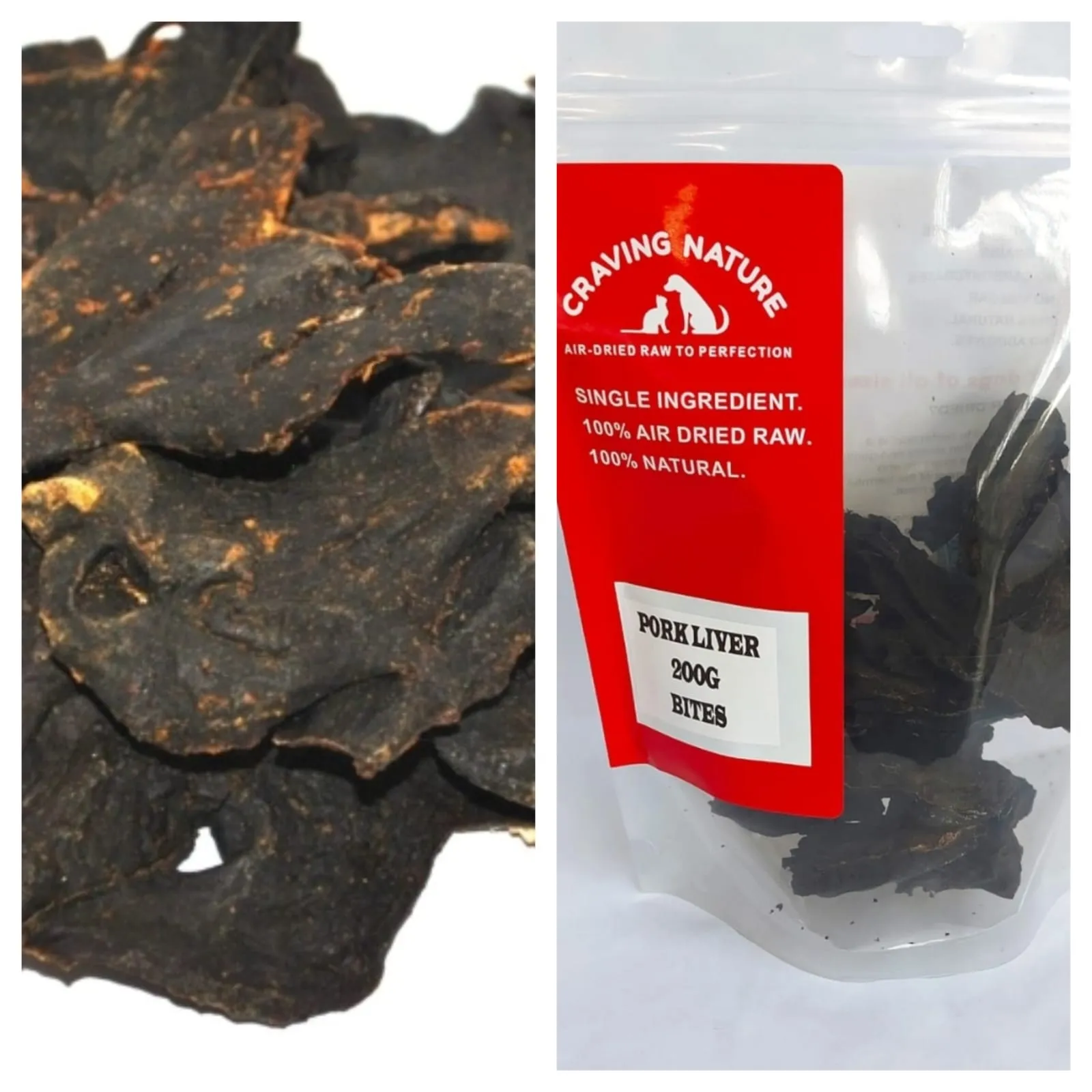 Craving Nature Pork Liver Bites - dehydrated pork liver treats