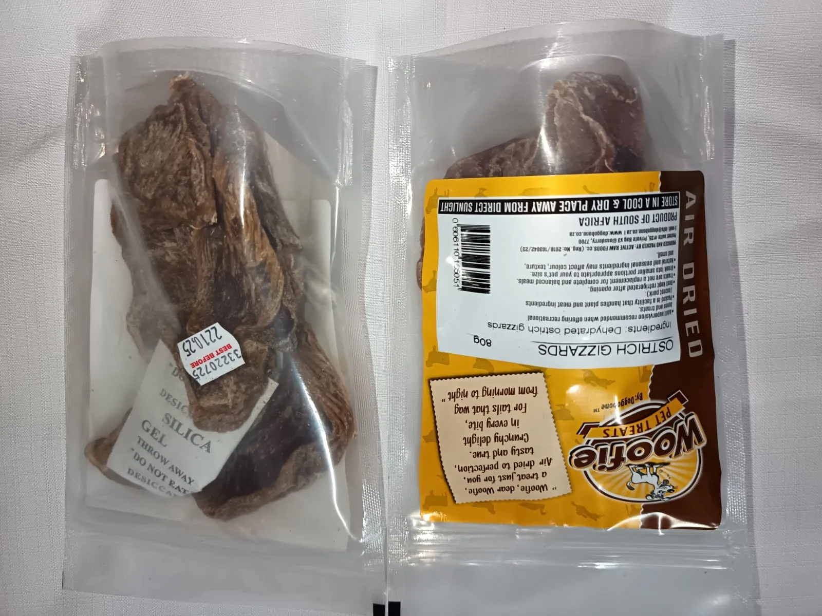 Woofie Air Dried Ostrich Gizzards 80g