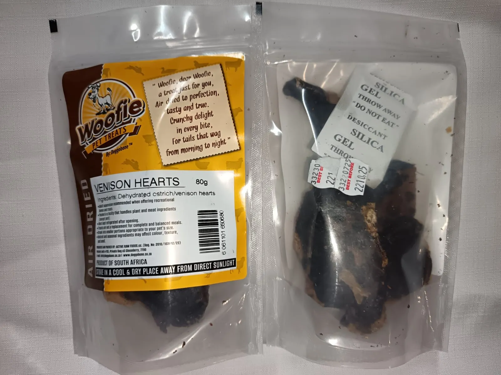 Woofie Venison Hearts 80g